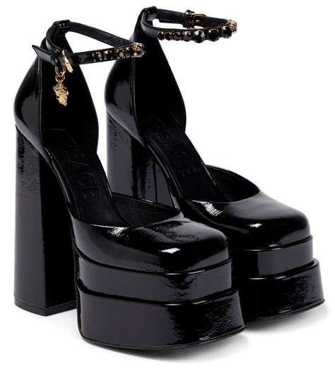 versace black platform heels|versace aevitas heels.